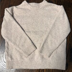 Zara Boys Size 4-5 Light Beige Crew Neck Sweater